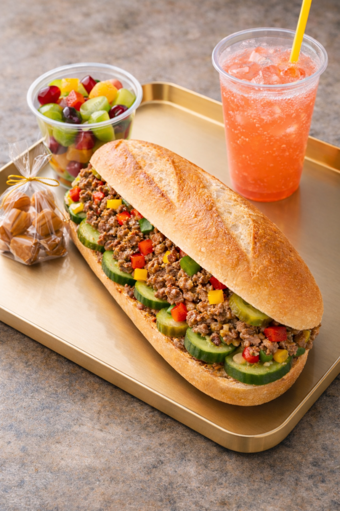 Menu sandwich viande